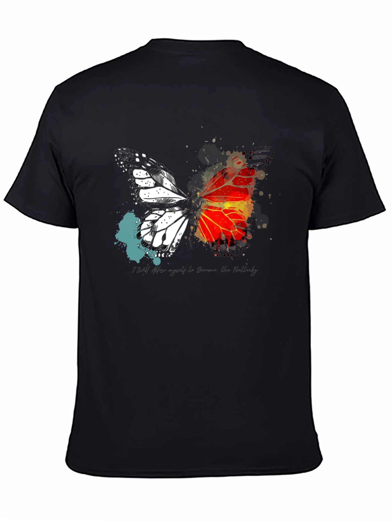 Butterfly Graphic Print Crew Neck T-Shirt