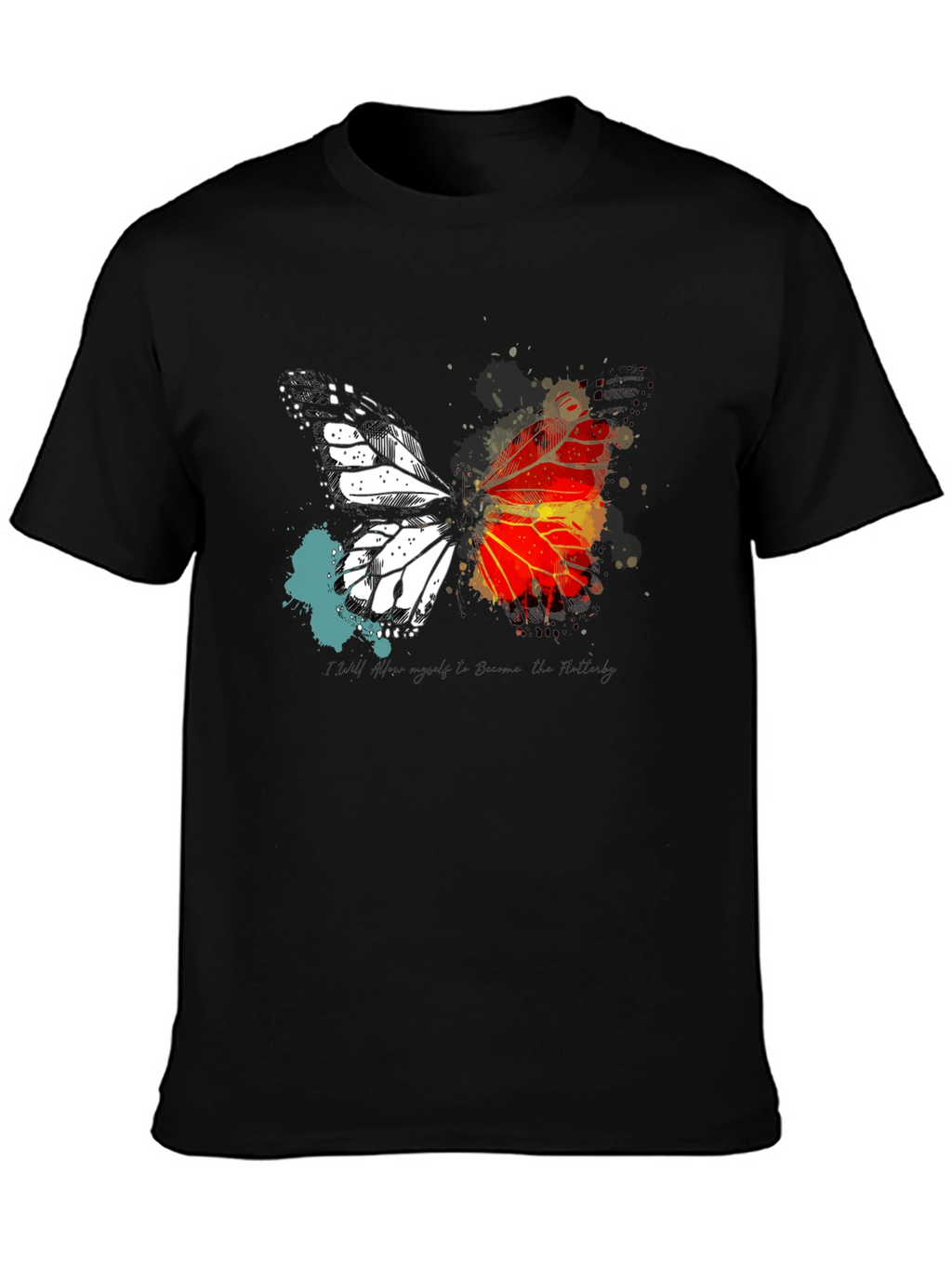 Butterfly Graphic Print Crew Neck T-Shirt