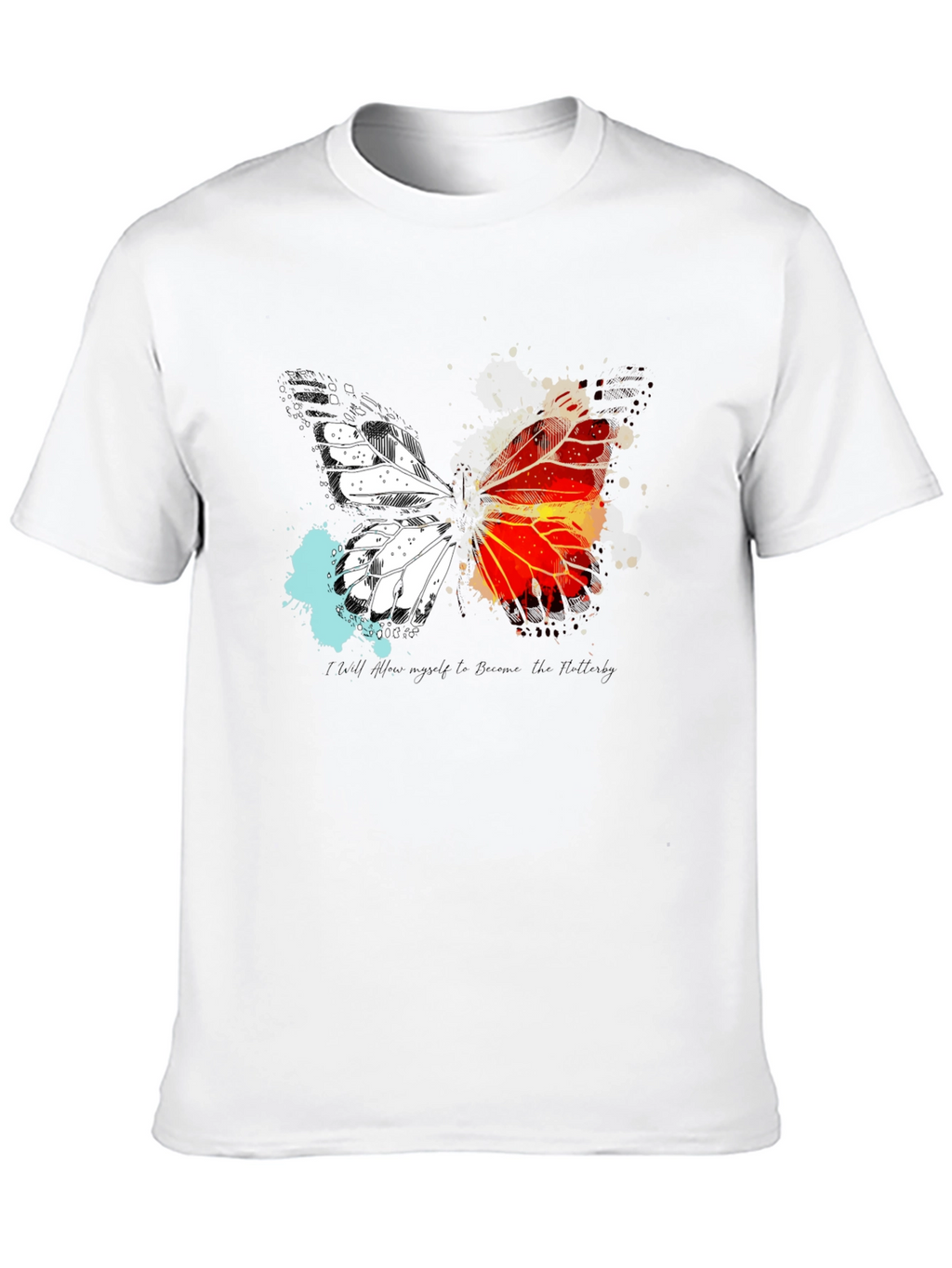 Butterfly Graphic Print Crew Neck T-Shirt