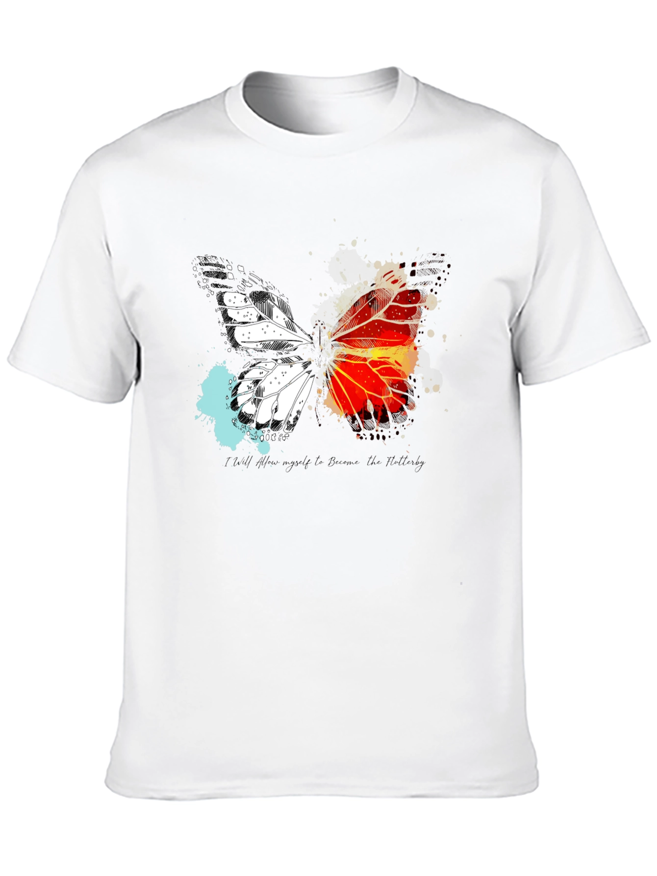 Butterfly Graphic Print Crew Neck T-Shirt