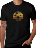 Kauai Sunset Graphic Tee - Tropical Vacation Shirt