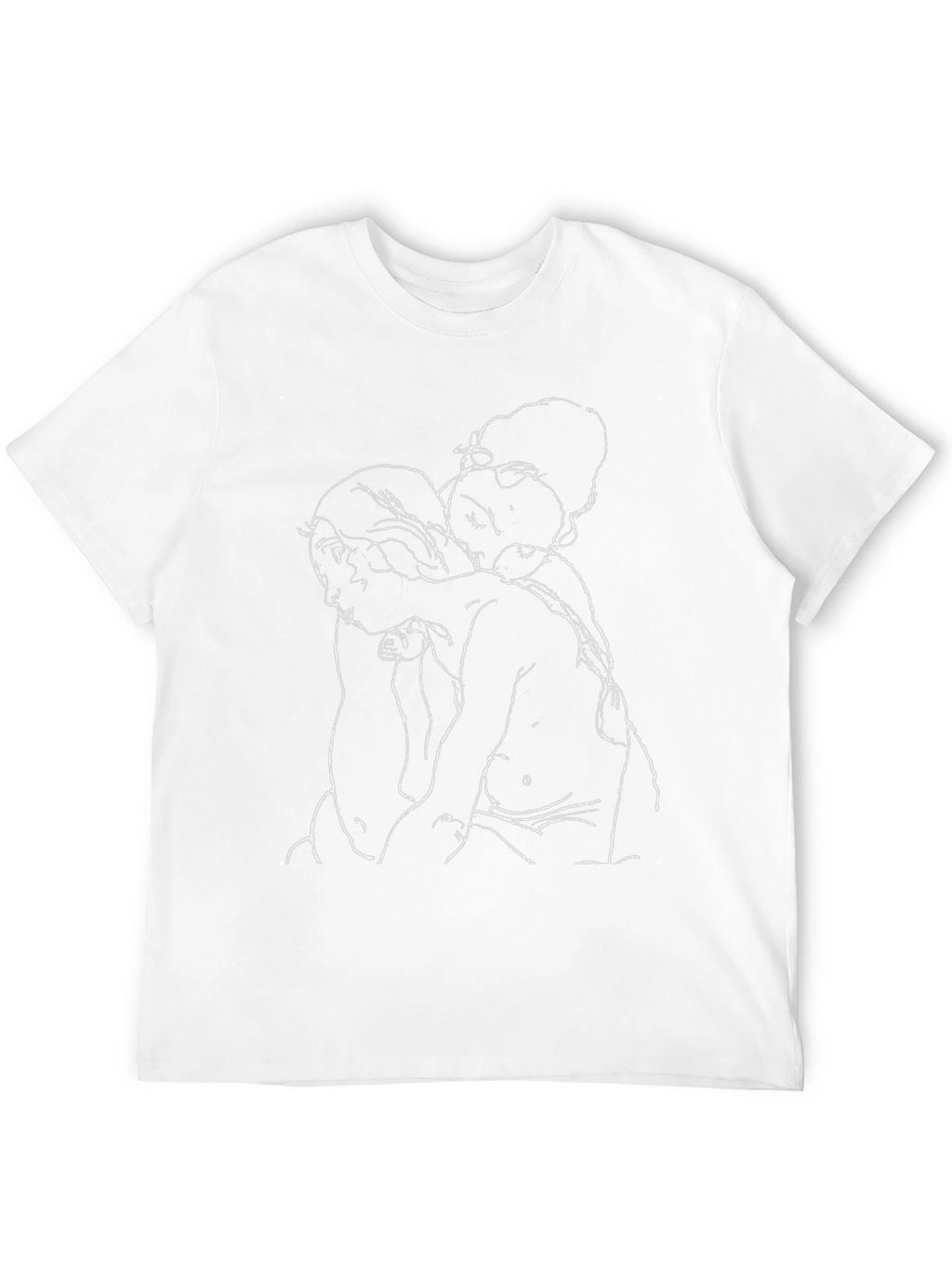 Abstract Line Art Graphic Tee - Black