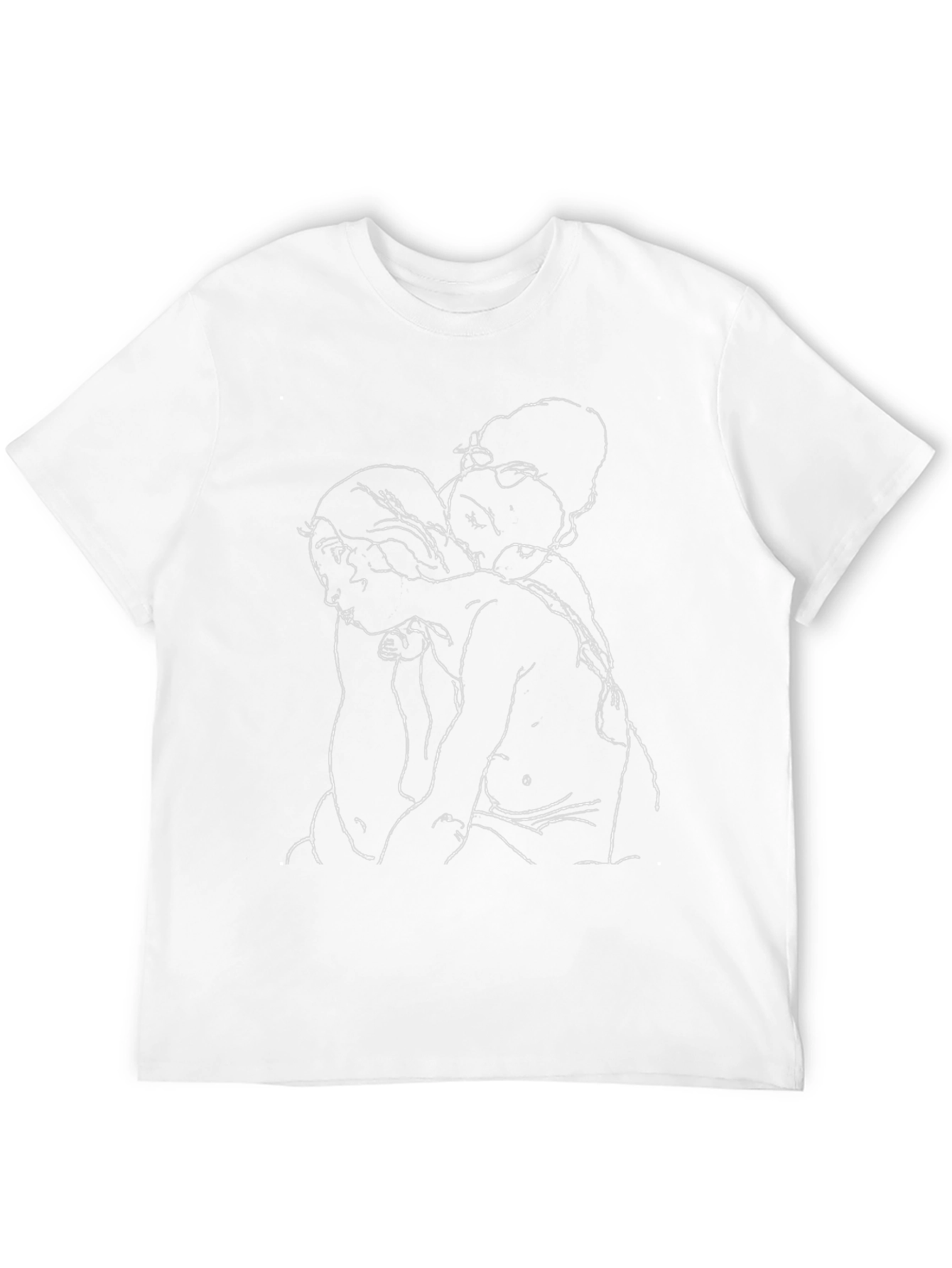 Abstract Line Art Graphic Tee - Black