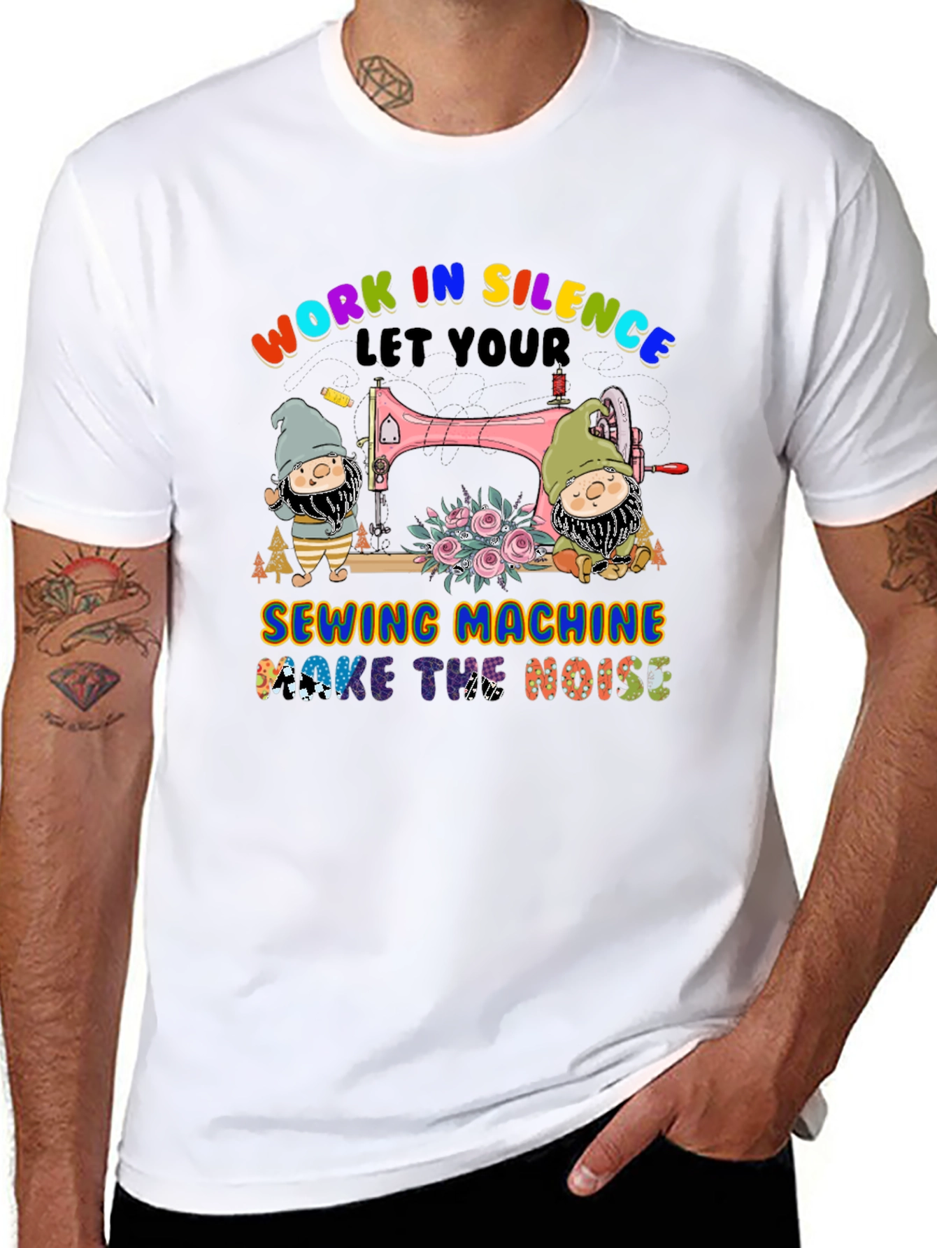 Work in Silence Sewing Machine T-Shirt