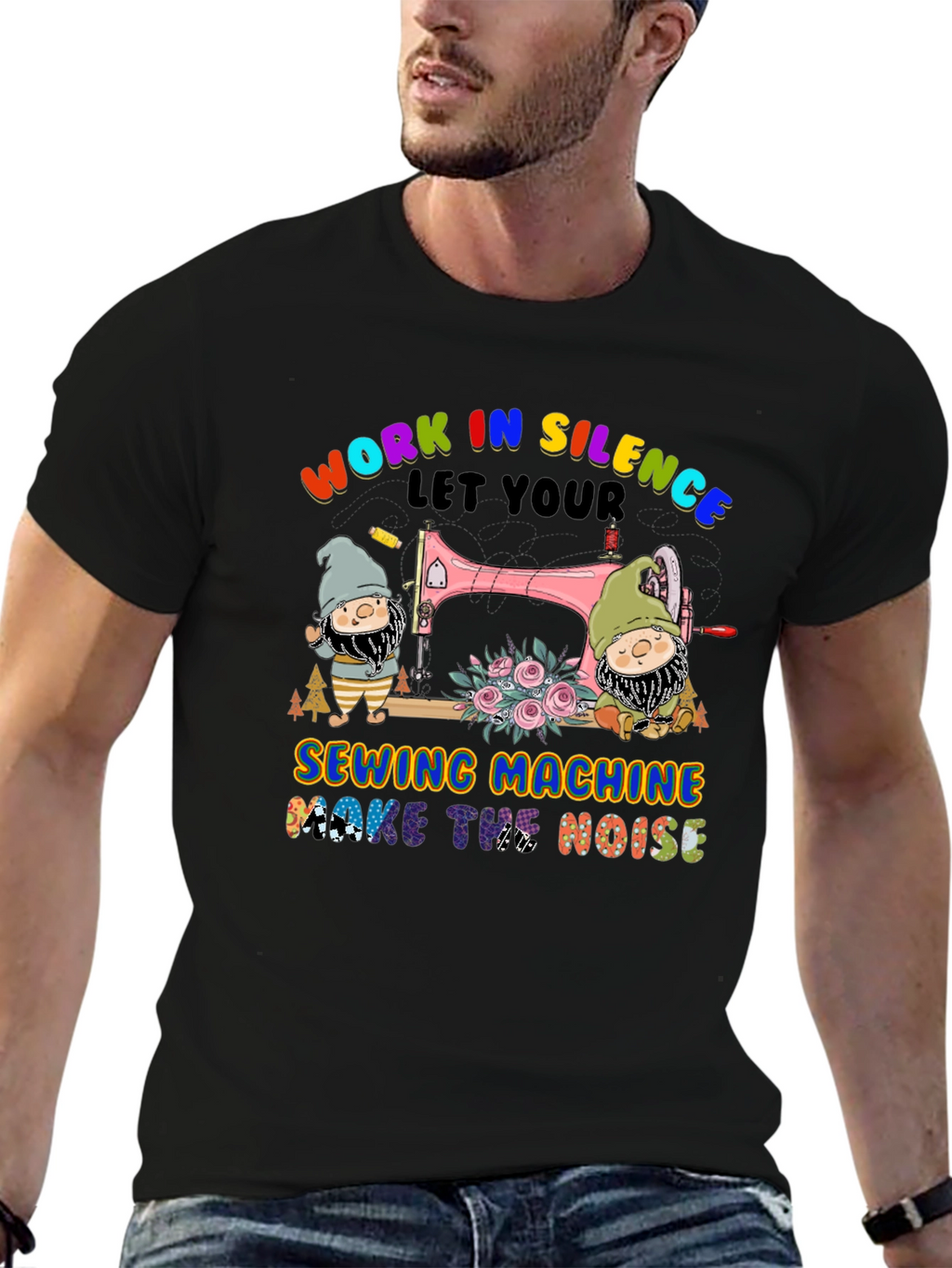 Work in Silence Sewing Machine T-Shirt