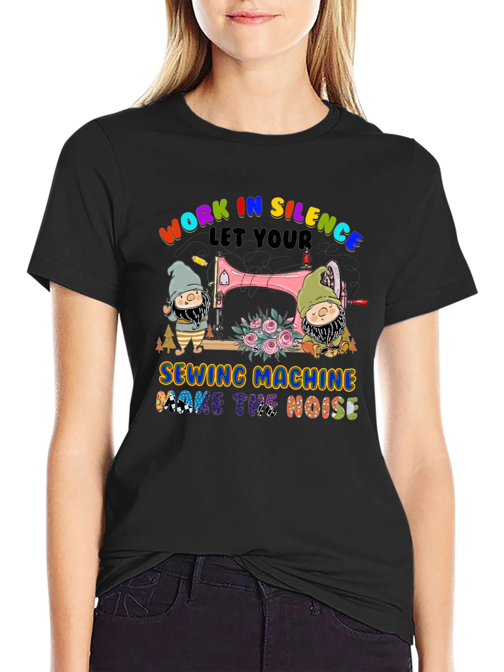 Work in Silence Sewing Machine T-Shirt