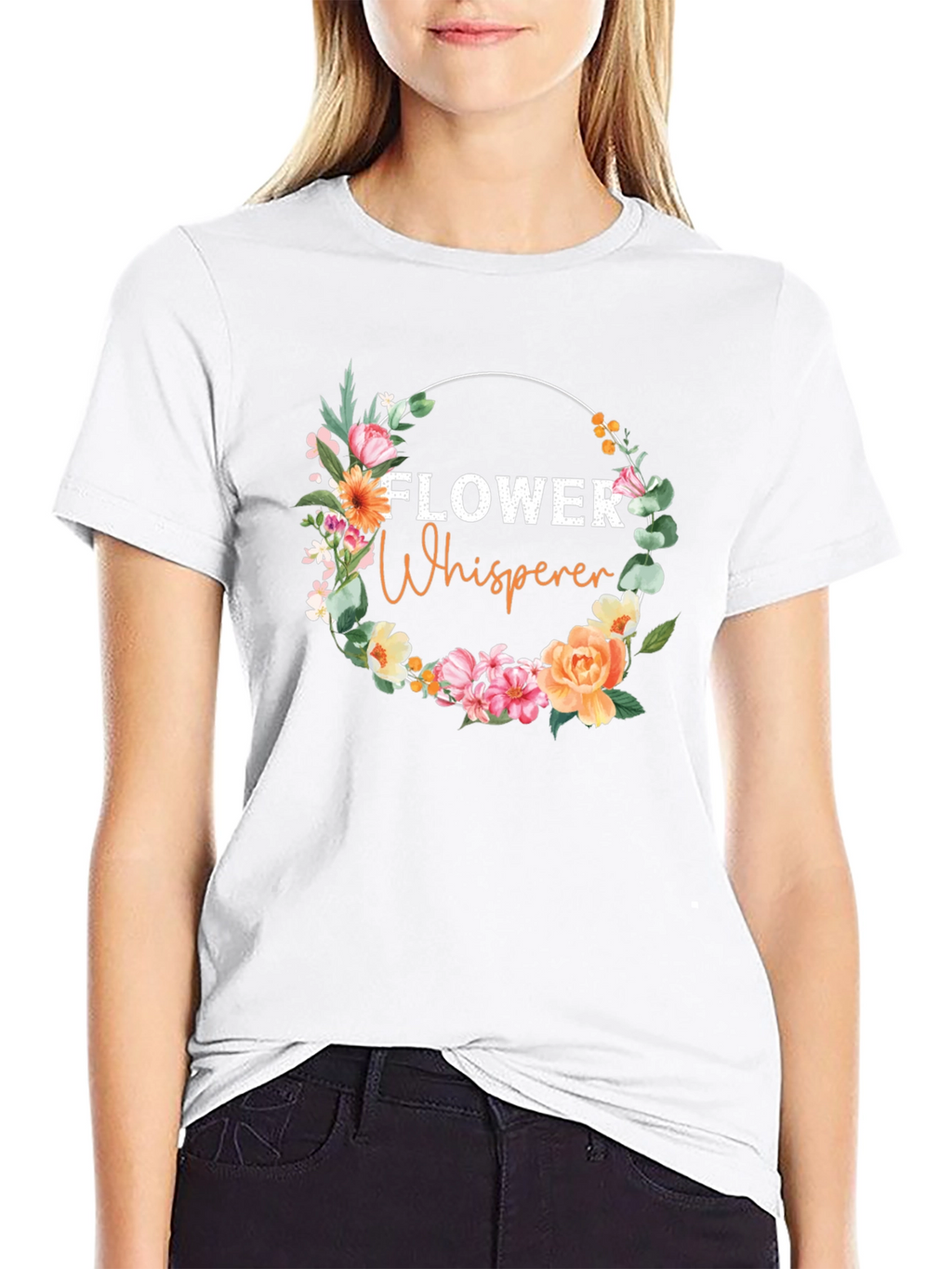 Flower Whisperer Graphic Tee - Floral Circle Design