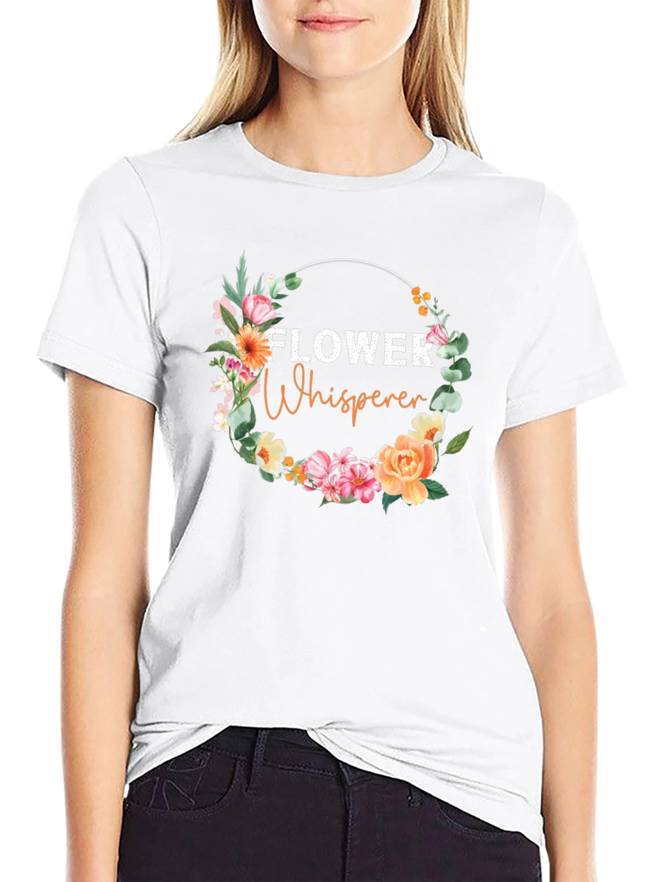 Flower Whisperer Graphic Tee - Floral Circle Design