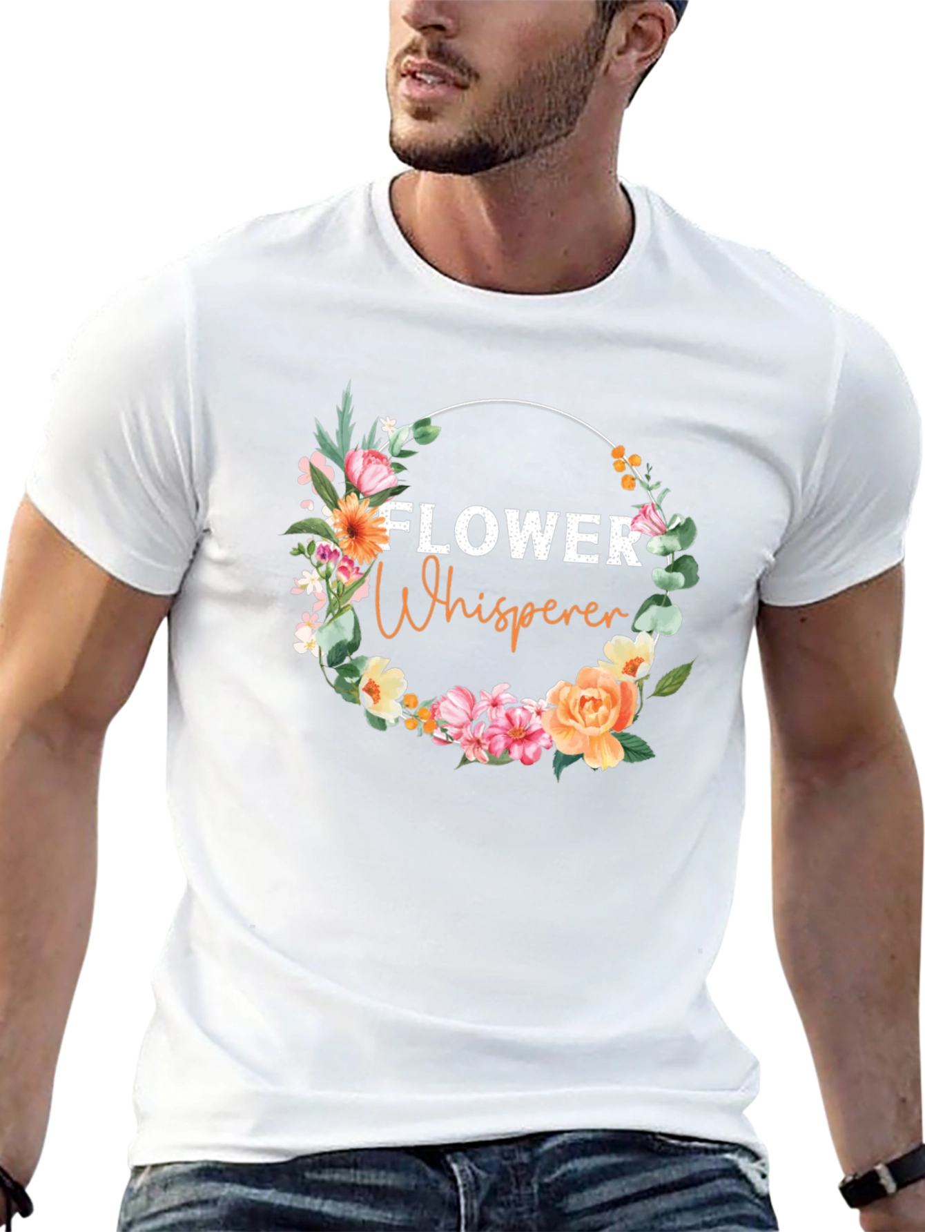 Flower Whisperer Graphic Tee - Floral Circle Design