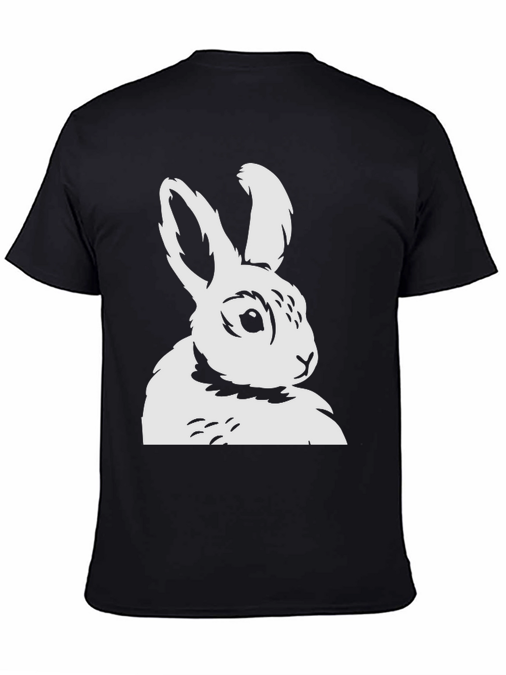 Bunny Graphic Tee - Black Cotton T-Shirt