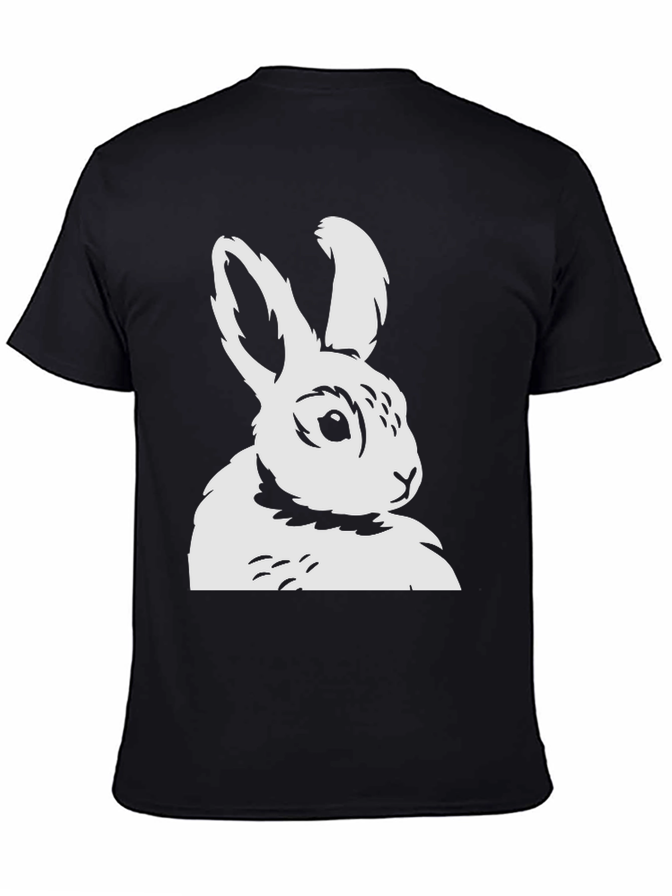 Bunny Graphic Tee - Black Cotton T-Shirt