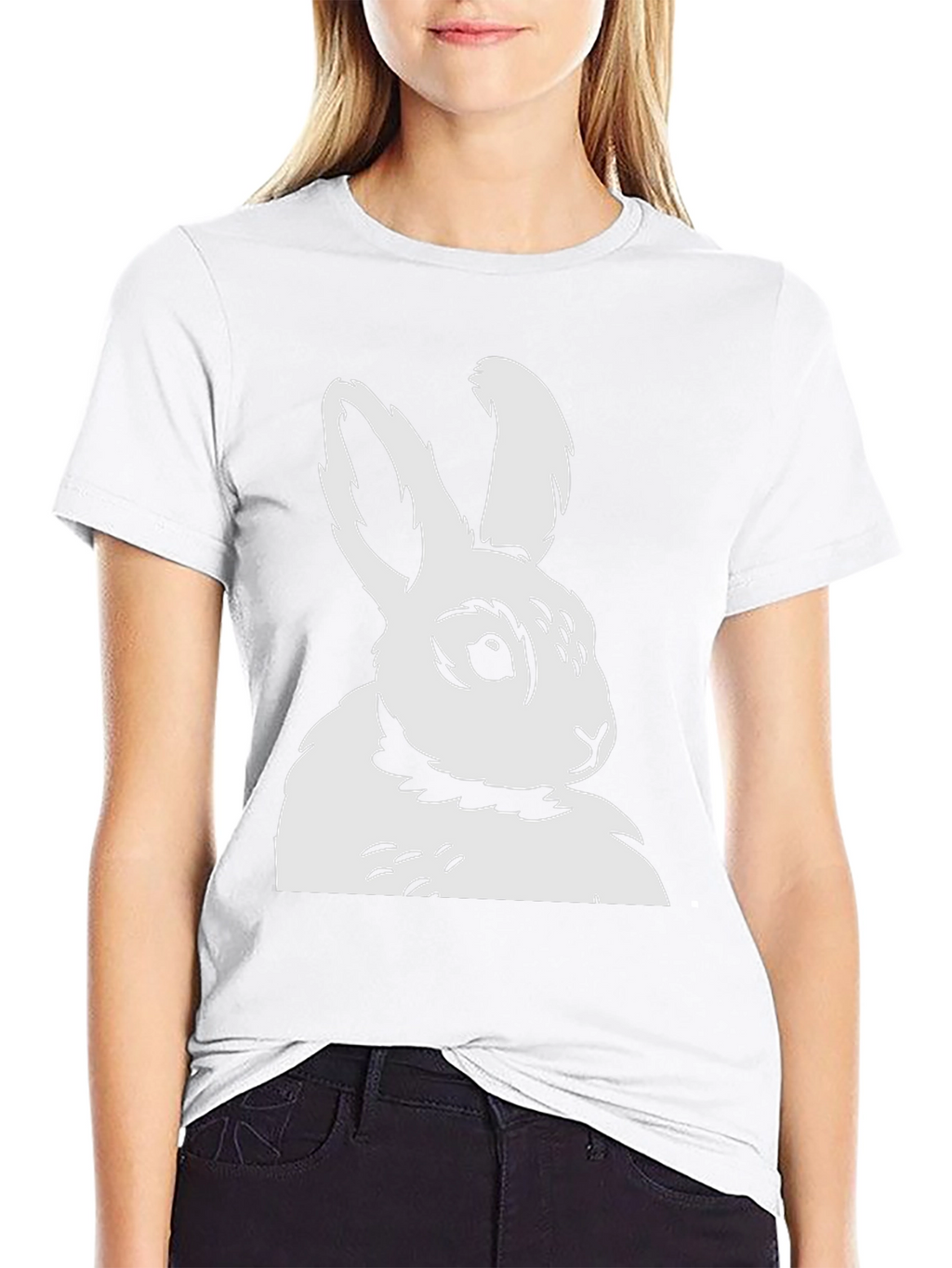 Bunny Graphic Tee - Black Cotton T-Shirt