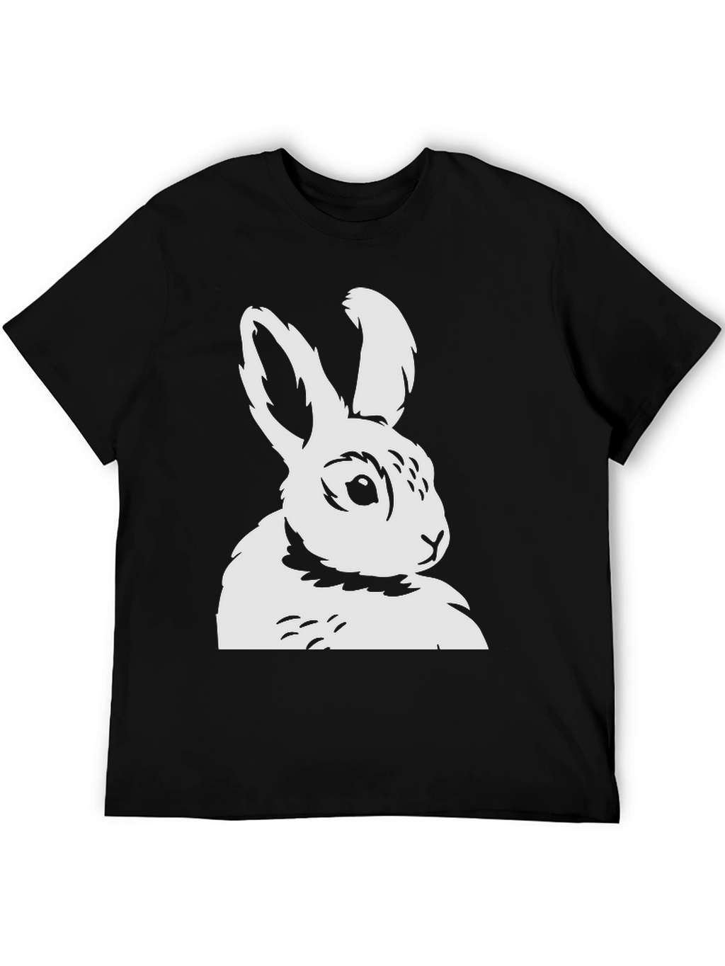 Bunny Graphic Tee - Black Cotton T-Shirt