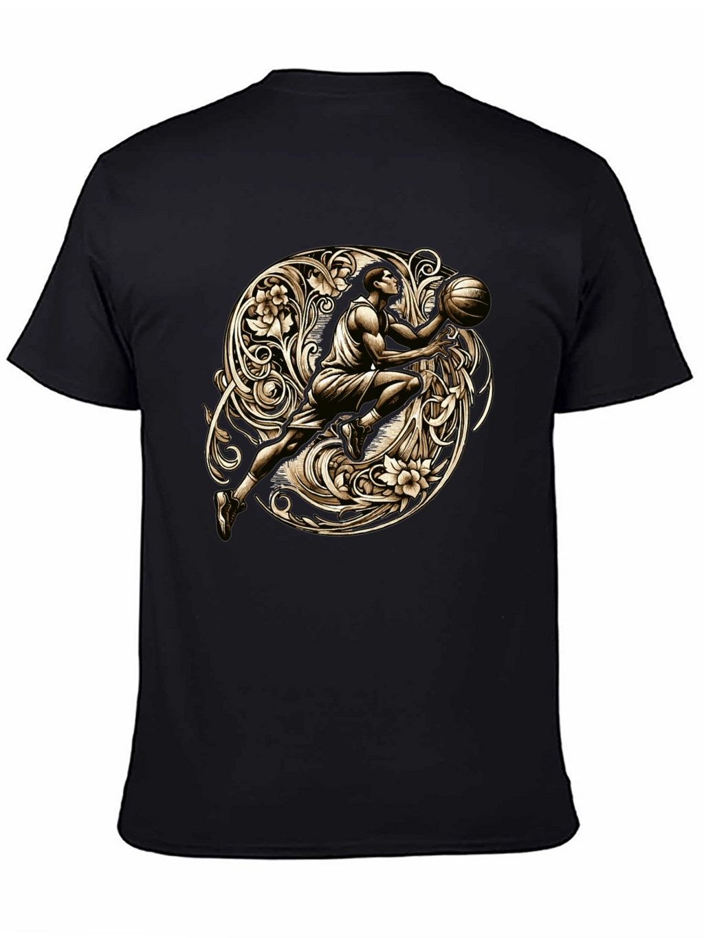 Black Basketball Art T-Shirt