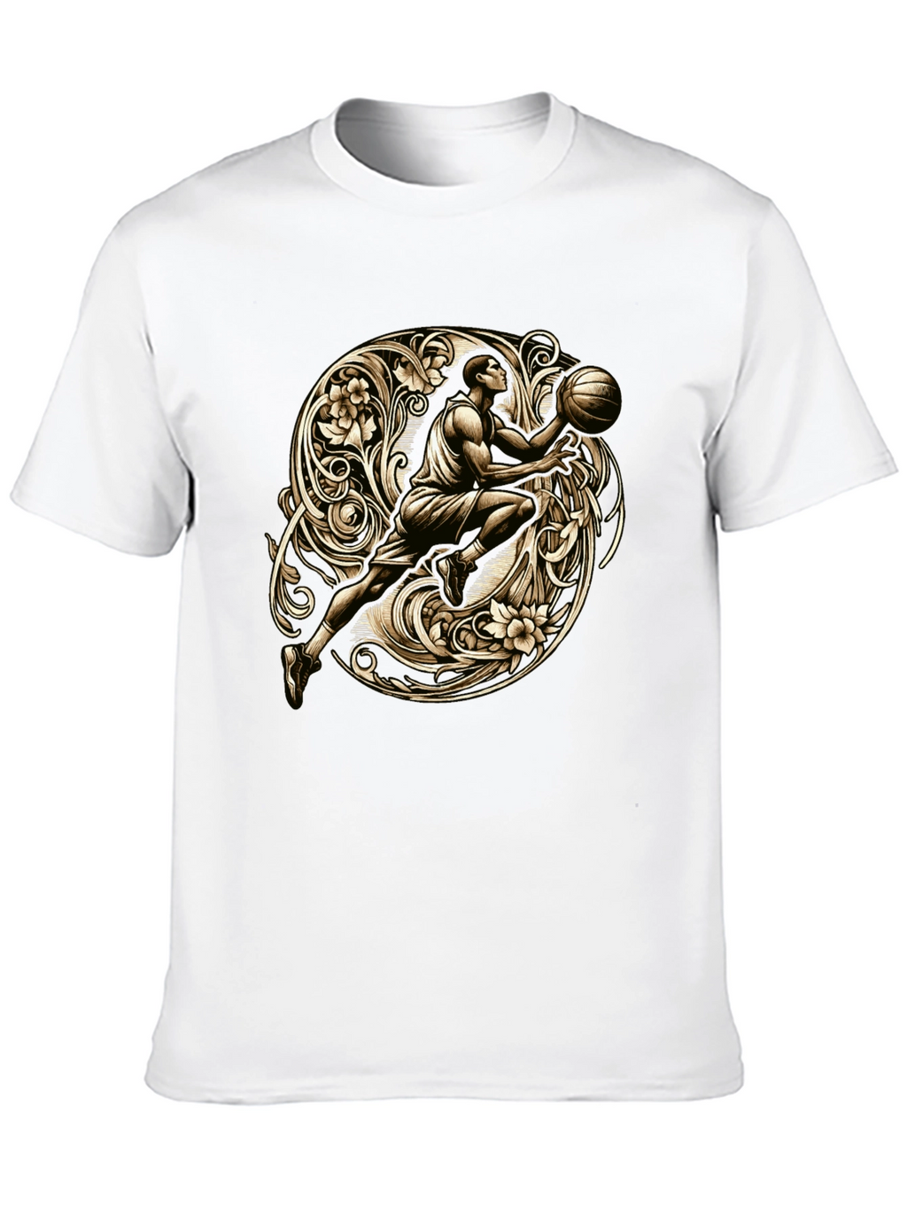 Black Basketball Art T-Shirt