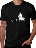 Motorcycle Heartbeat Graphic T-Shirt - Ride On!