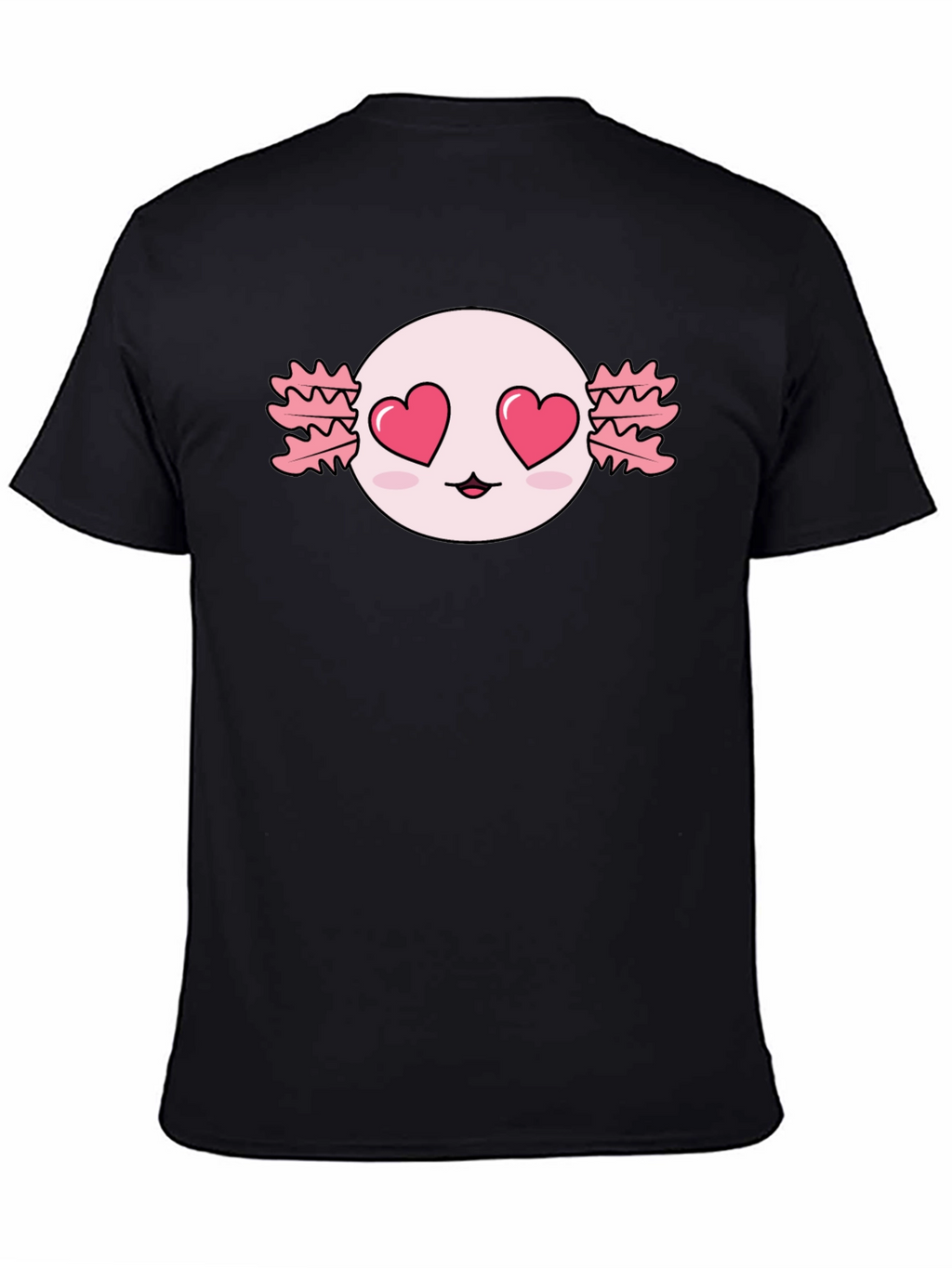 Axolotl Heart Eyes T-Shirt - Kawaii Black Tee