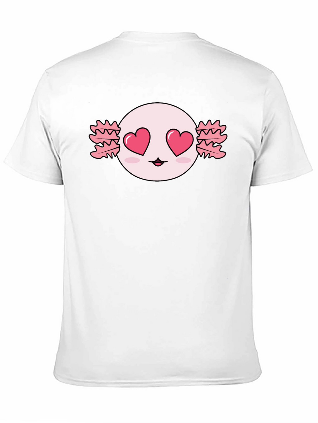 Axolotl Heart Eyes T-Shirt - Kawaii Black Tee