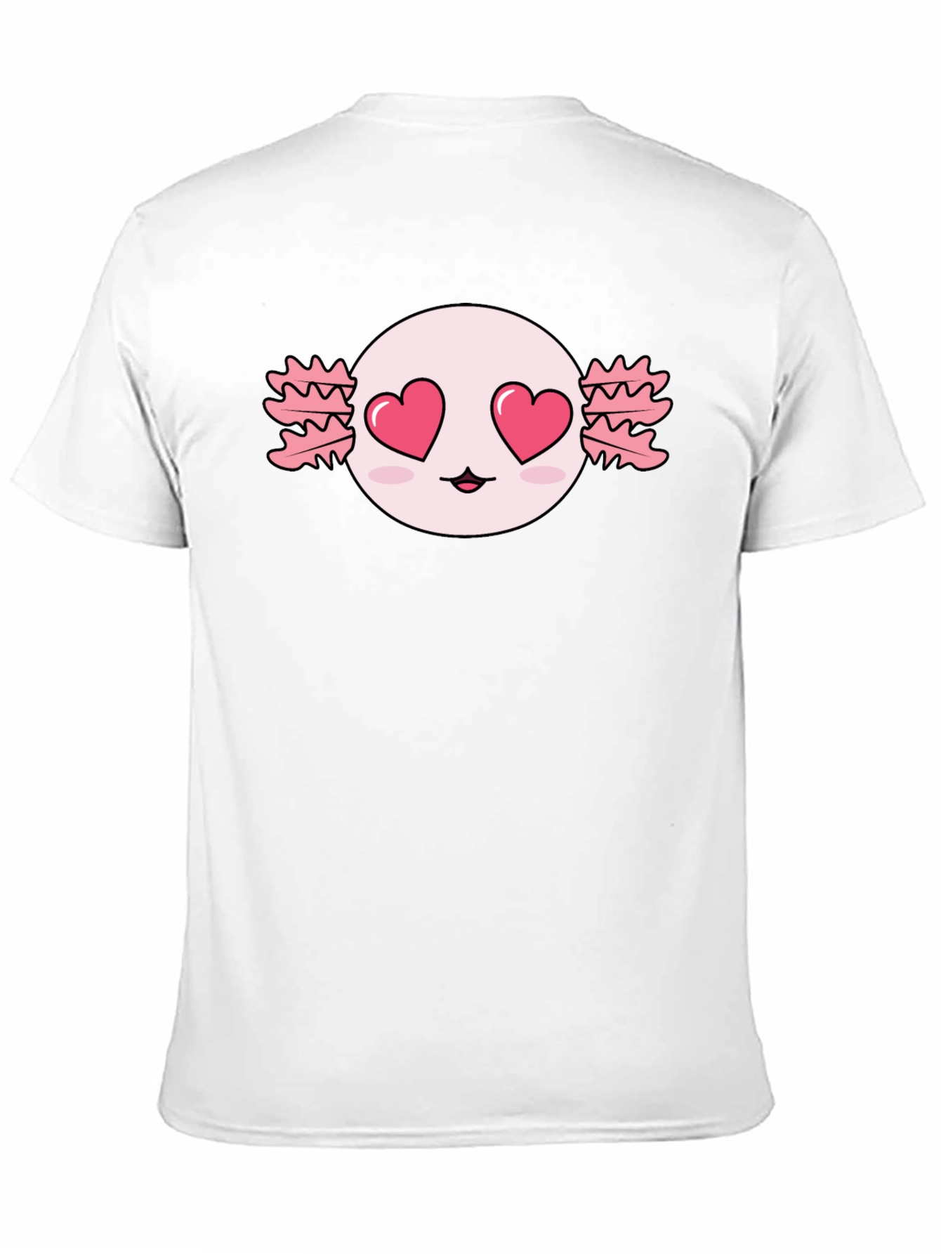 Axolotl Heart Eyes T-Shirt - Kawaii Black Tee