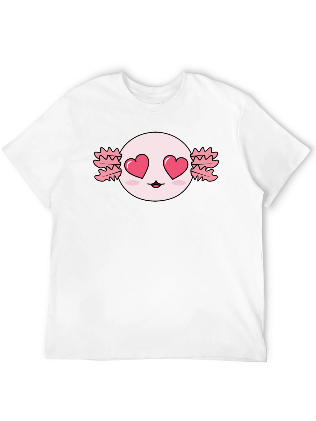 Axolotl Heart Eyes T-Shirt - Kawaii Black Tee