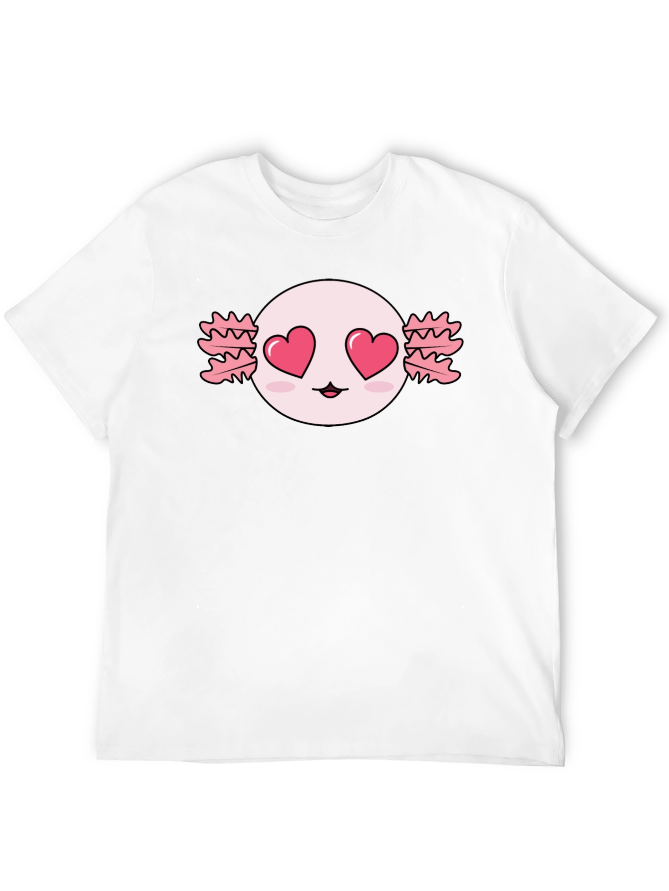 Axolotl Heart Eyes T-Shirt - Kawaii Black Tee