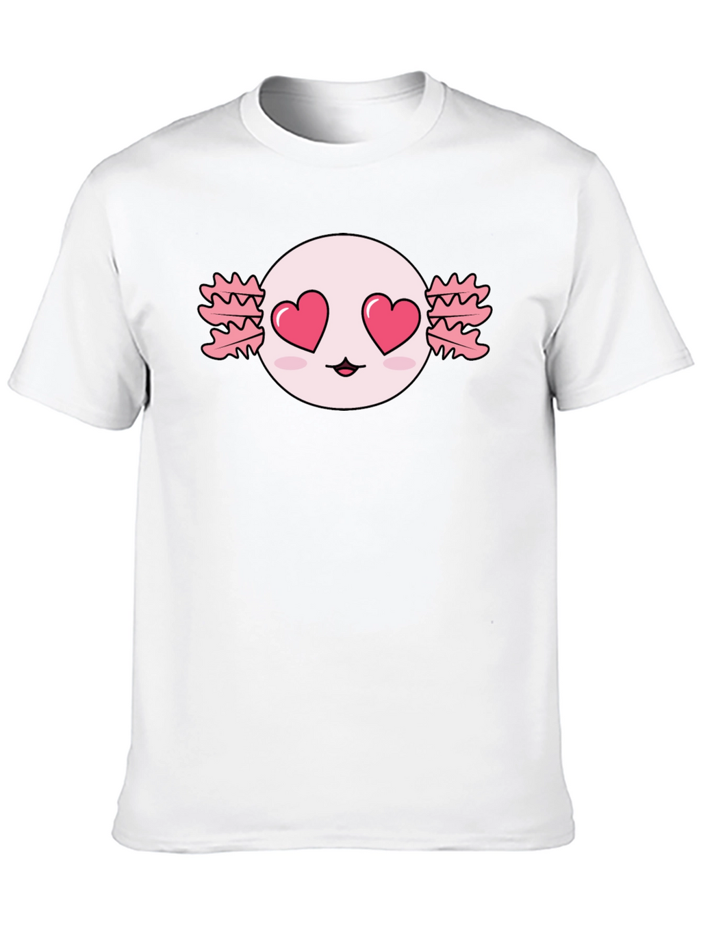 Axolotl Heart Eyes T-Shirt - Kawaii Black Tee