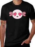 Axolotl Heart Eyes T-Shirt - Kawaii Black Tee