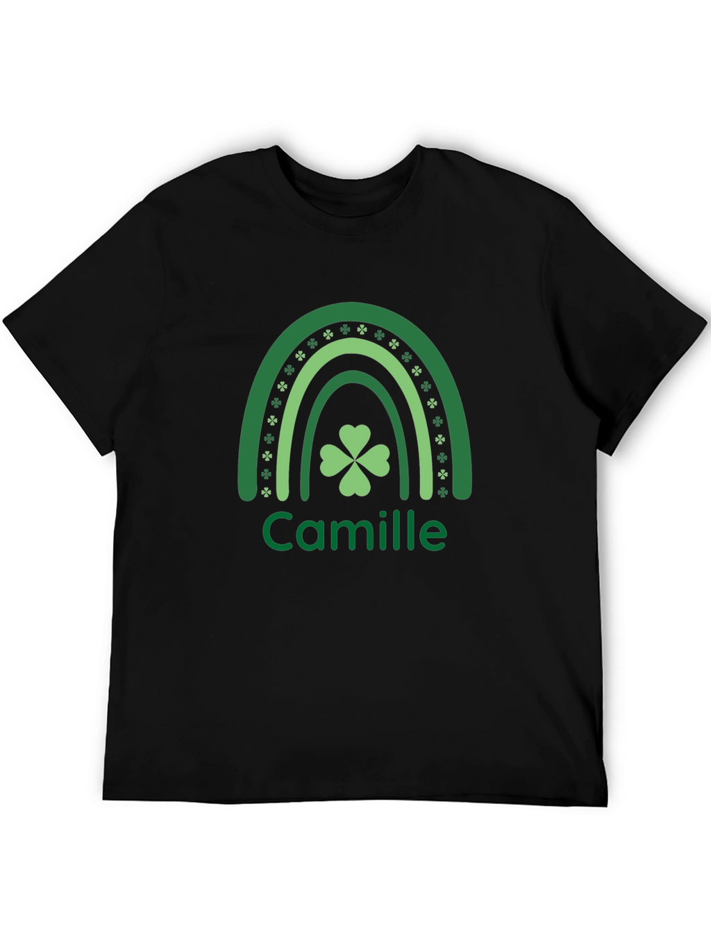 Camille St. Patricks Day Shamrock Rainbow Personalized T-Shirt