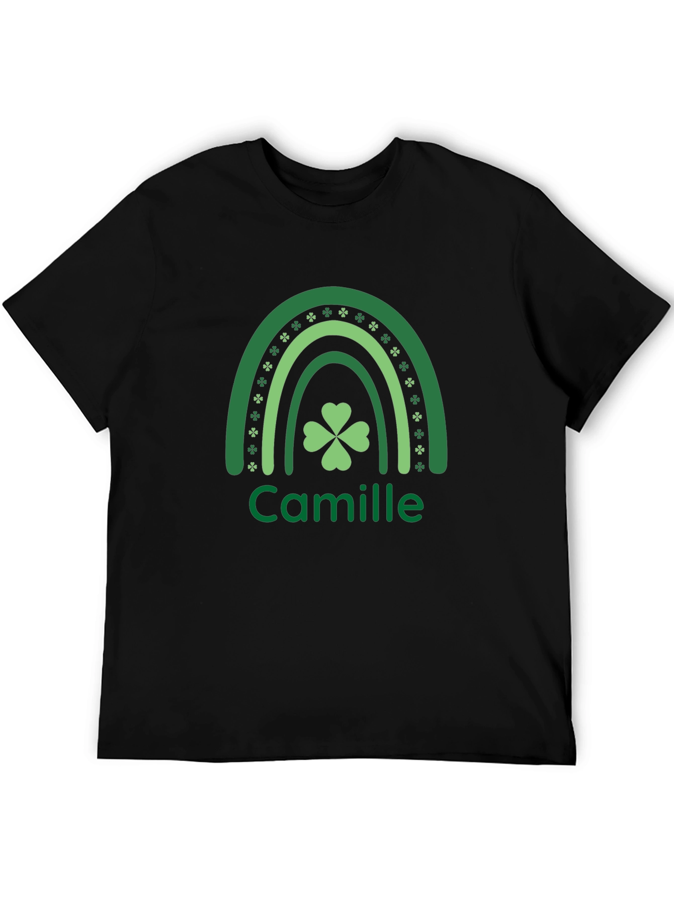 Camille St. Patricks Day Shamrock Rainbow Personalized T-Shirt