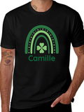 Camille St. Patricks Day Shamrock Rainbow Personalized T-Shirt