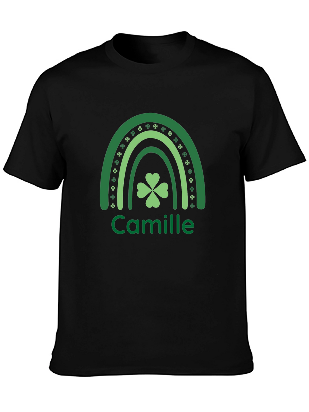 Camille St. Patricks Day Shamrock Rainbow Personalized T-Shirt