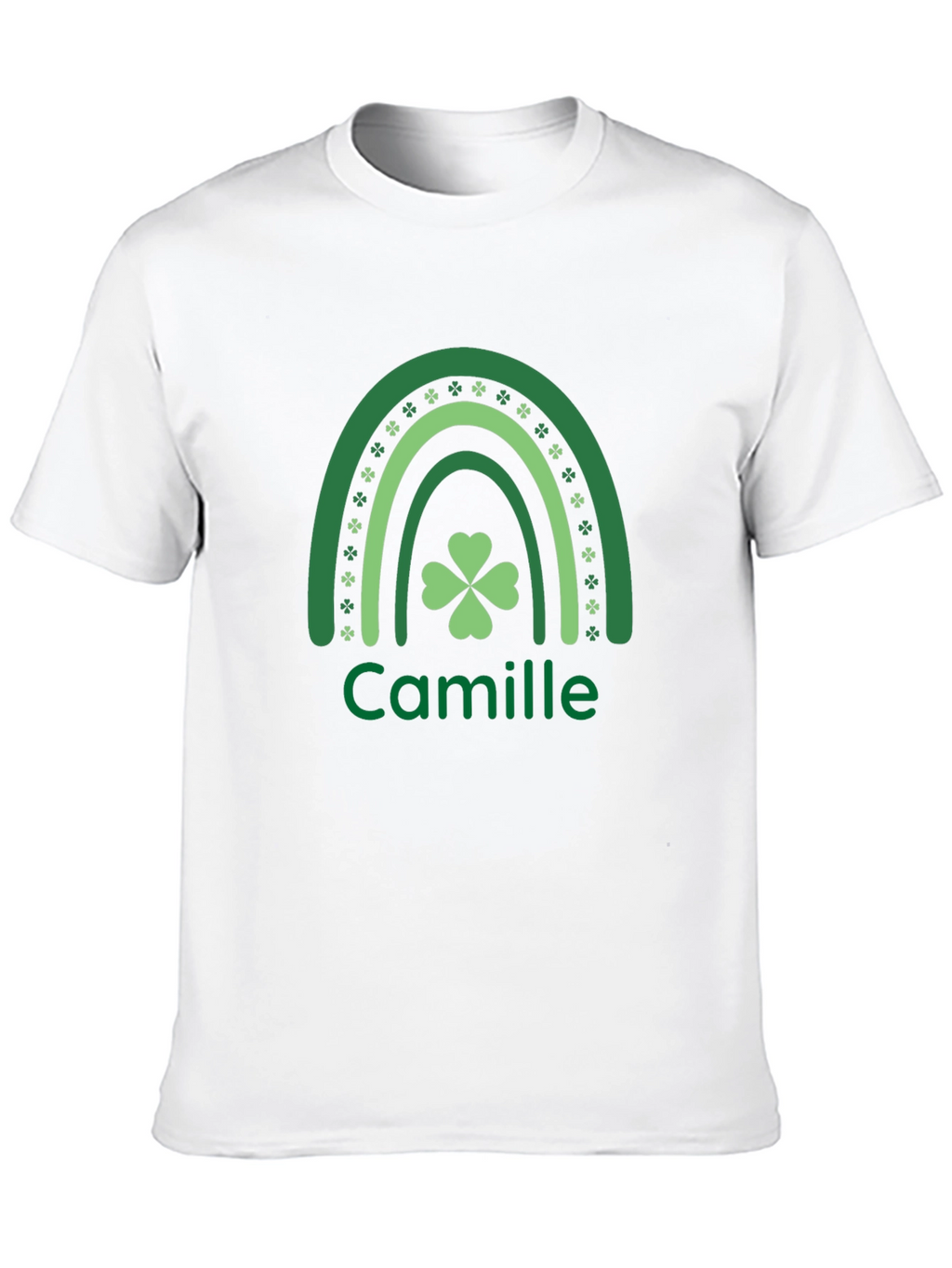 Camille St. Patricks Day Shamrock Rainbow Personalized T-Shirt