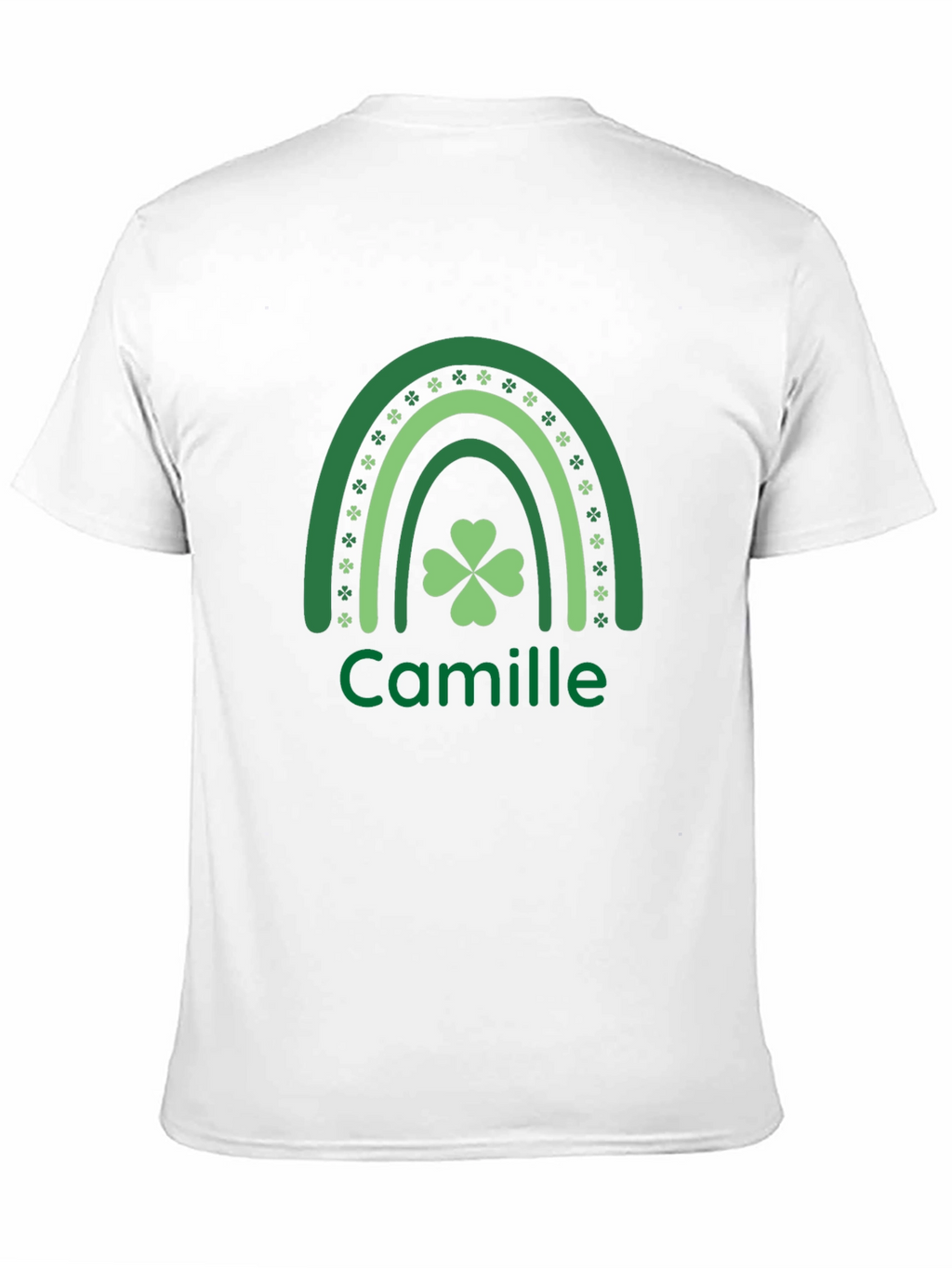 Camille St. Patricks Day Shamrock Rainbow Personalized T-Shirt