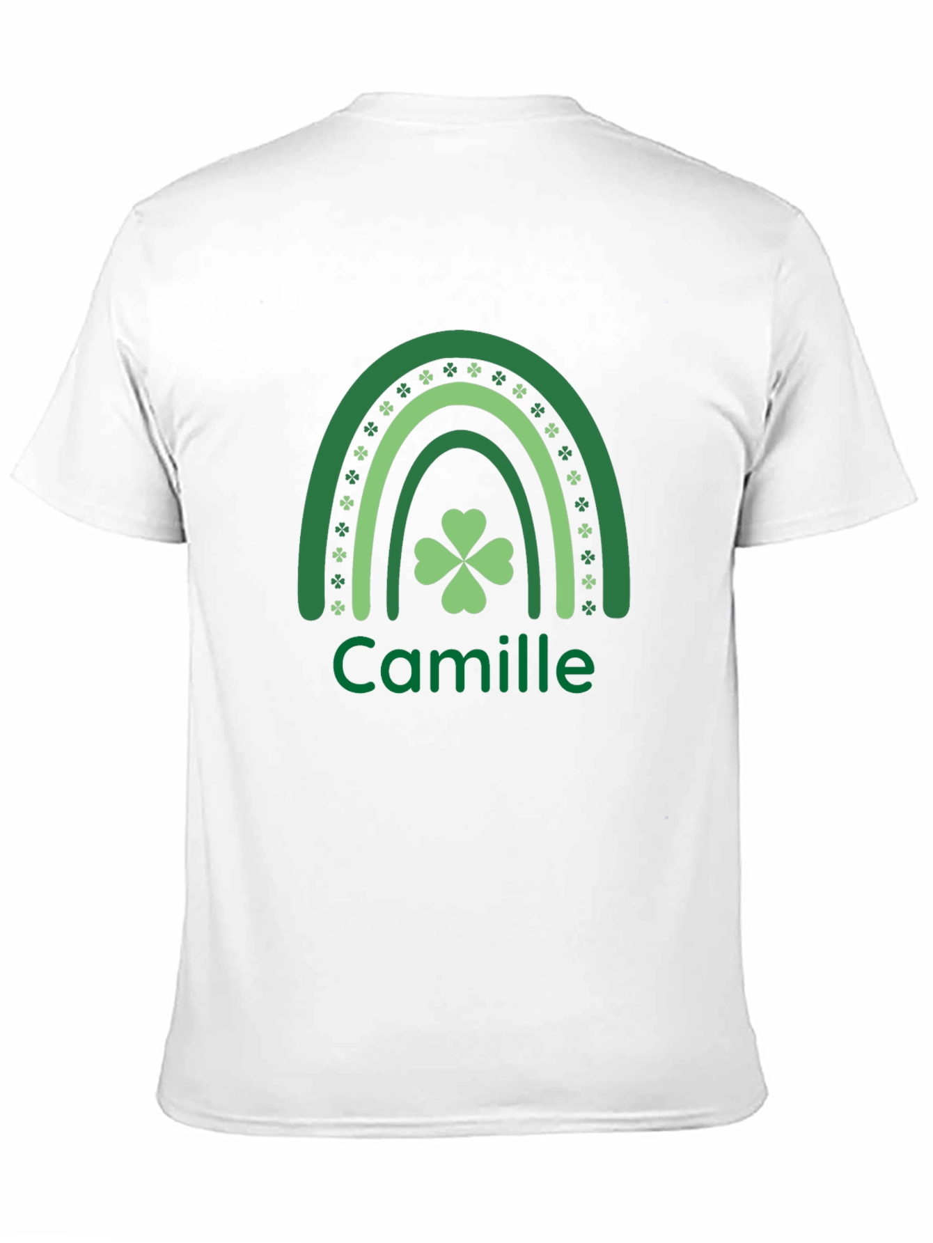 Camille St. Patricks Day Shamrock Rainbow Personalized T-Shirt