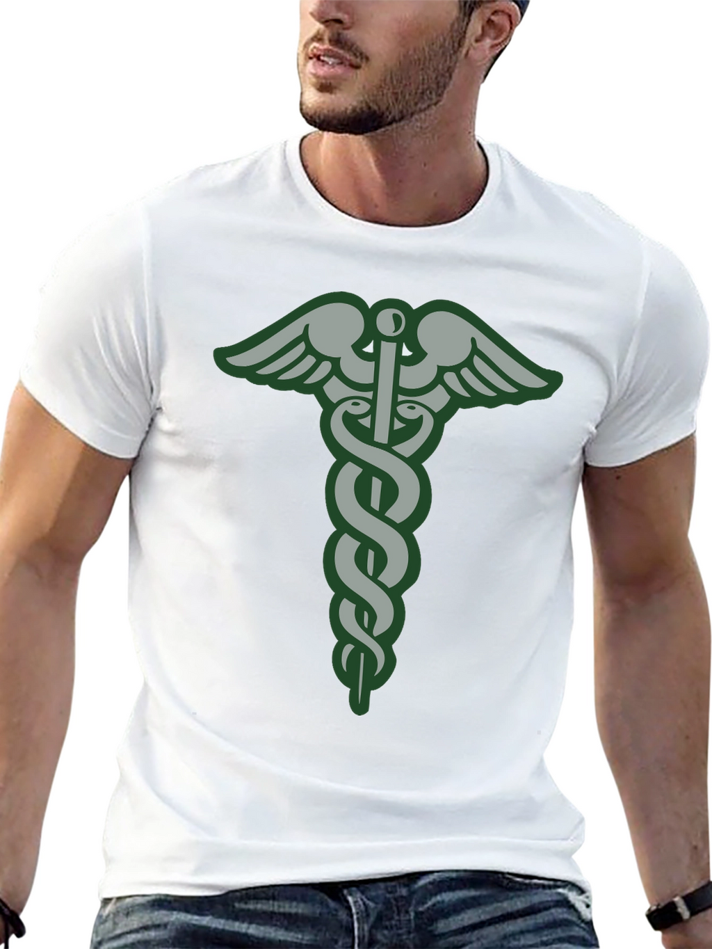 Medical Symbol T-Shirt - Caduceus Graphic Tee