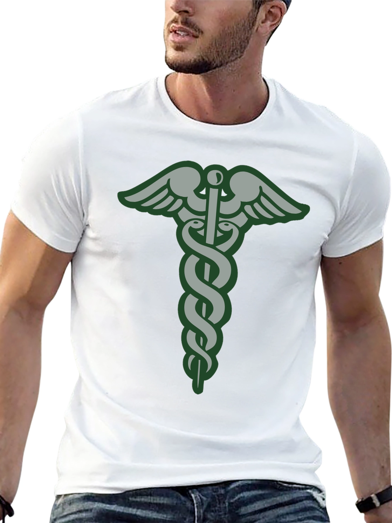 Medical Symbol T-Shirt - Caduceus Graphic Tee