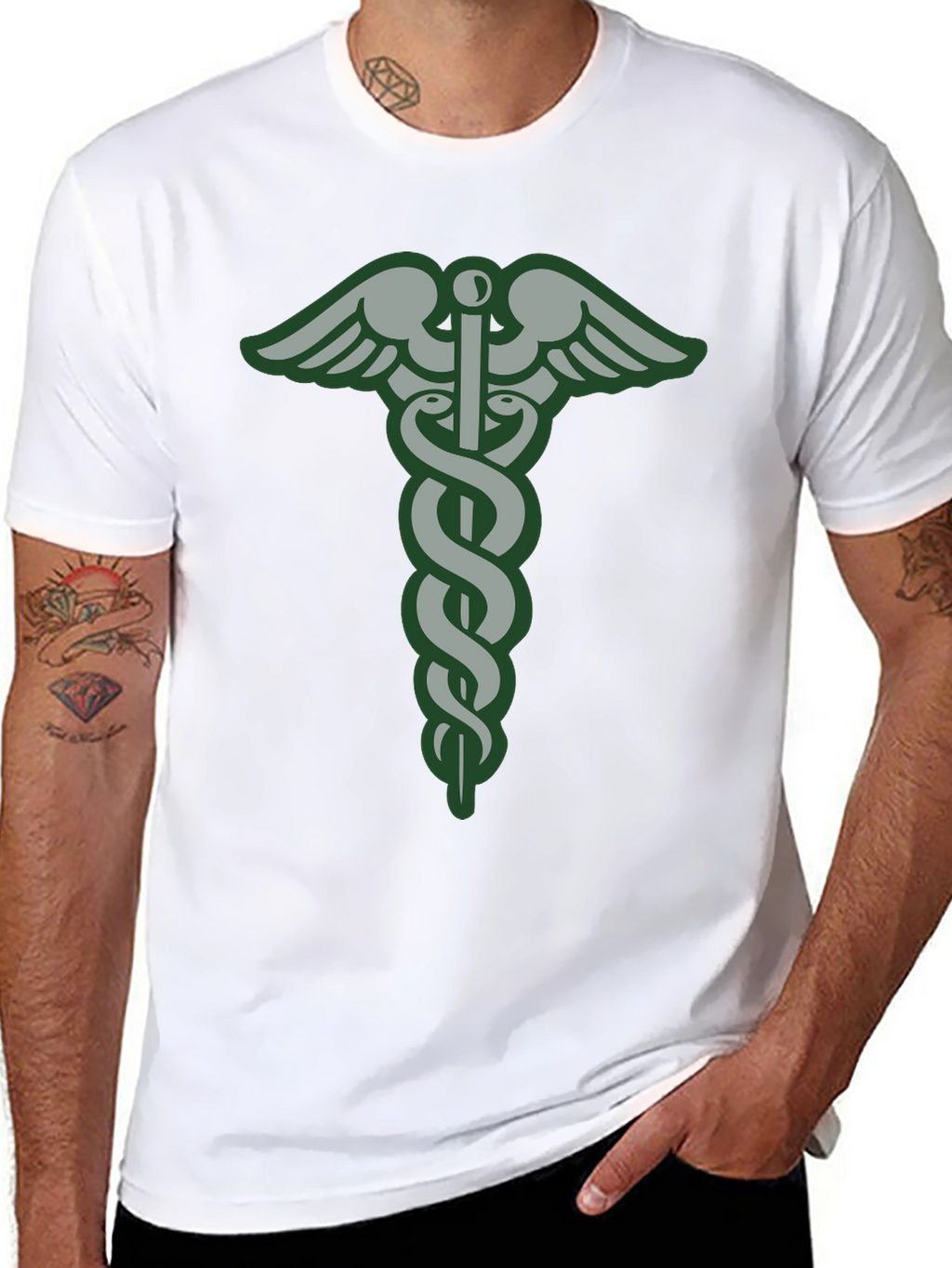 Medical Symbol T-Shirt - Caduceus Graphic Tee