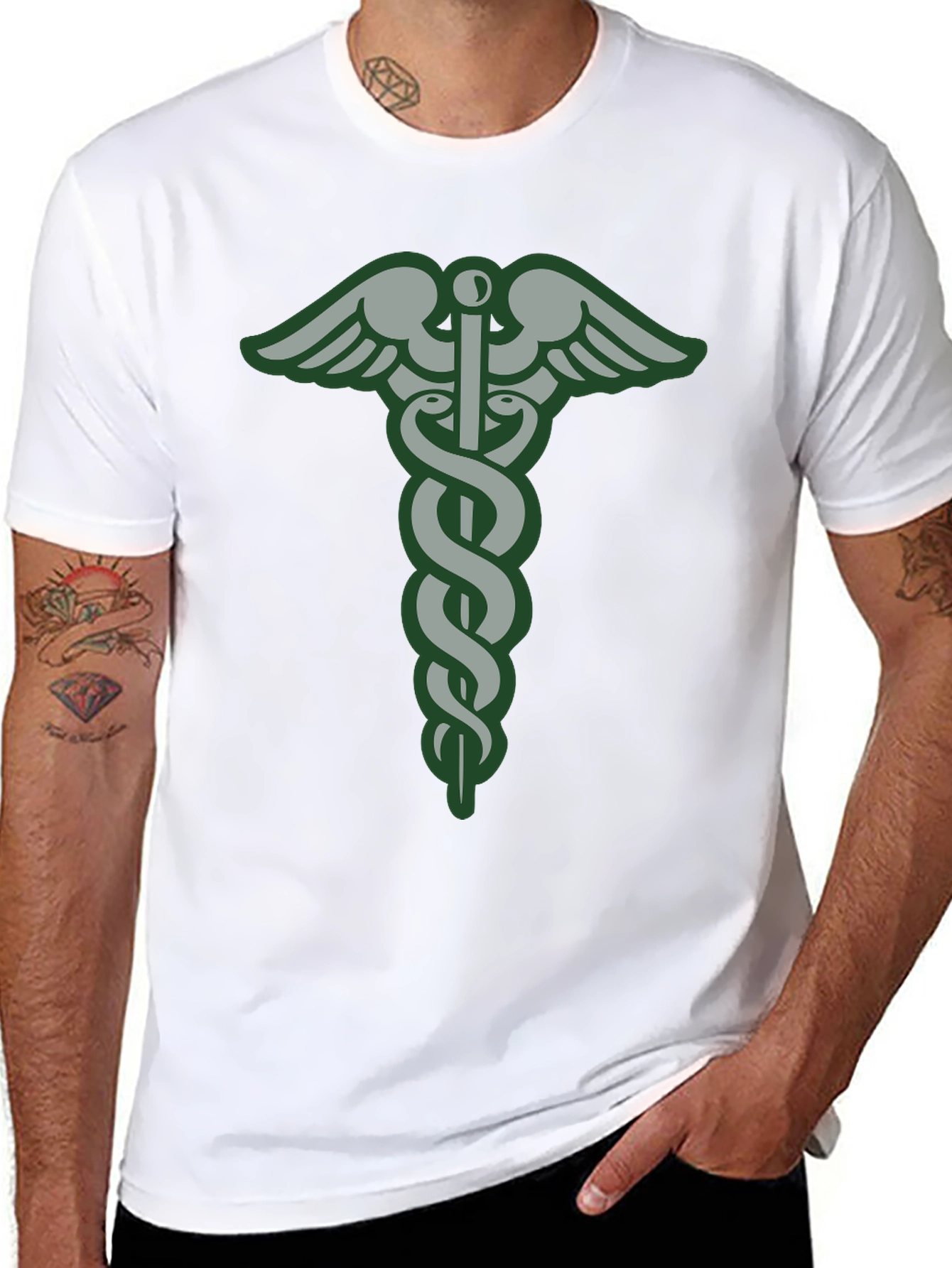 Medical Symbol T-Shirt - Caduceus Graphic Tee