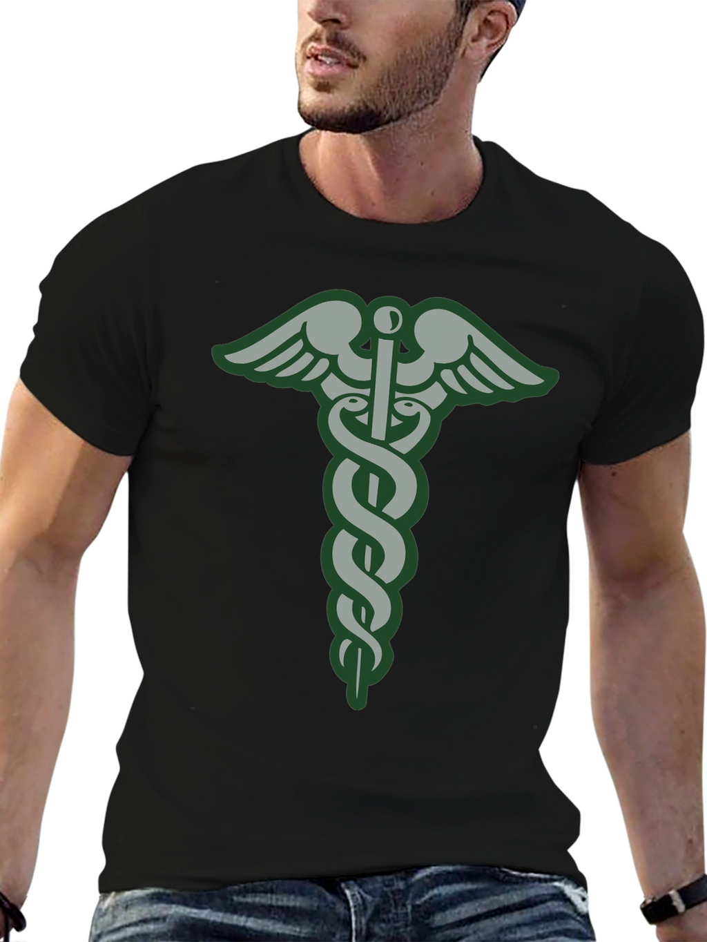 Medical Symbol T-Shirt - Caduceus Graphic Tee