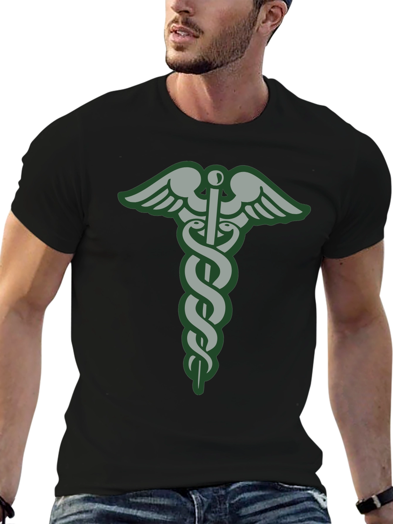 Medical Symbol T-Shirt - Caduceus Graphic Tee