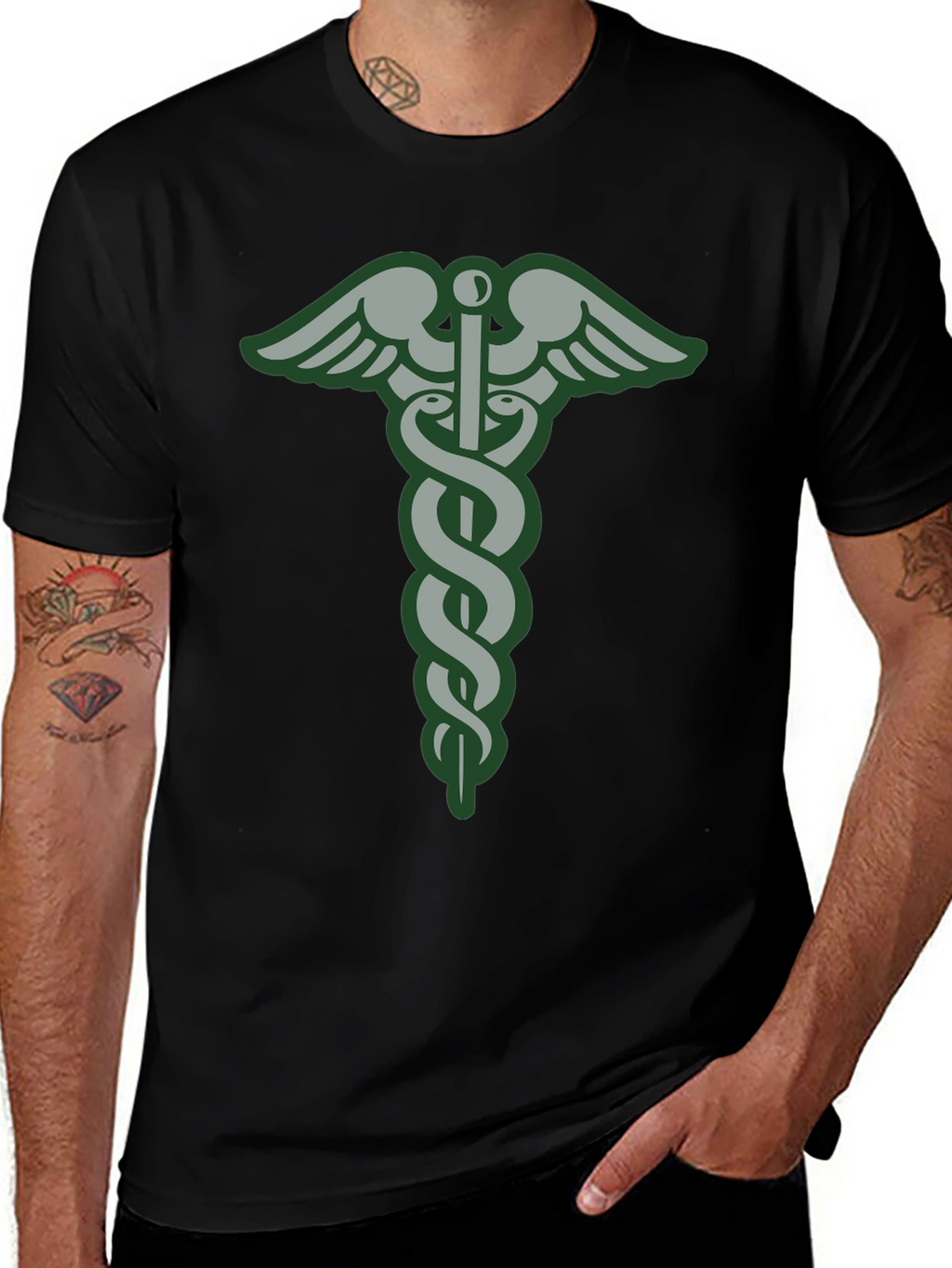 Medical Symbol T-Shirt - Caduceus Graphic Tee