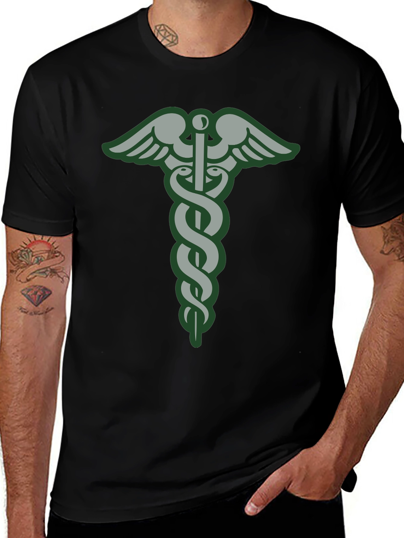 Medical Symbol T-Shirt - Caduceus Graphic Tee