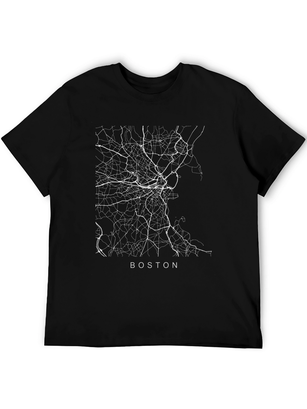 Boston Map T-Shirt - City Streets Design