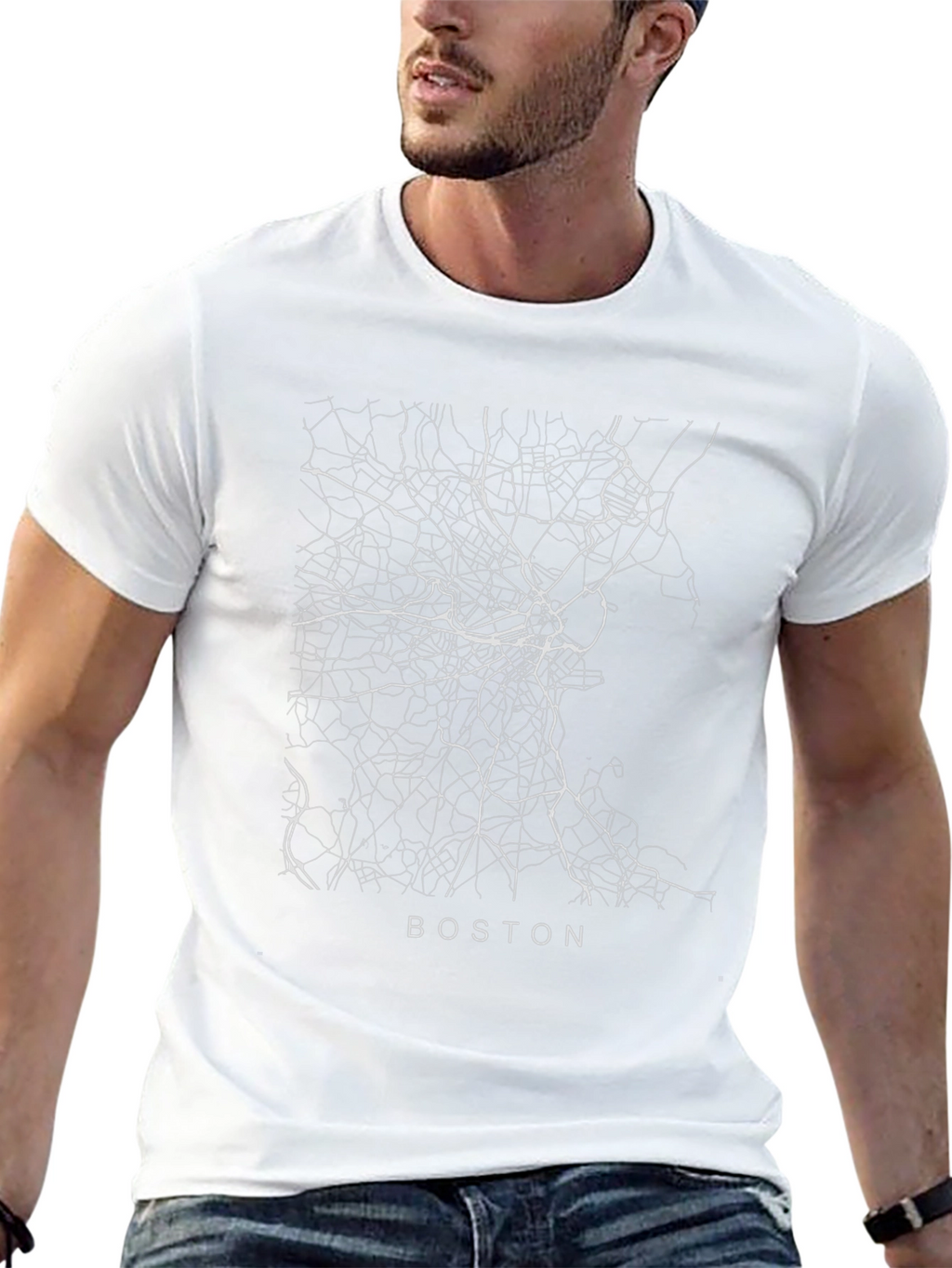 Boston Map T-Shirt - City Streets Design