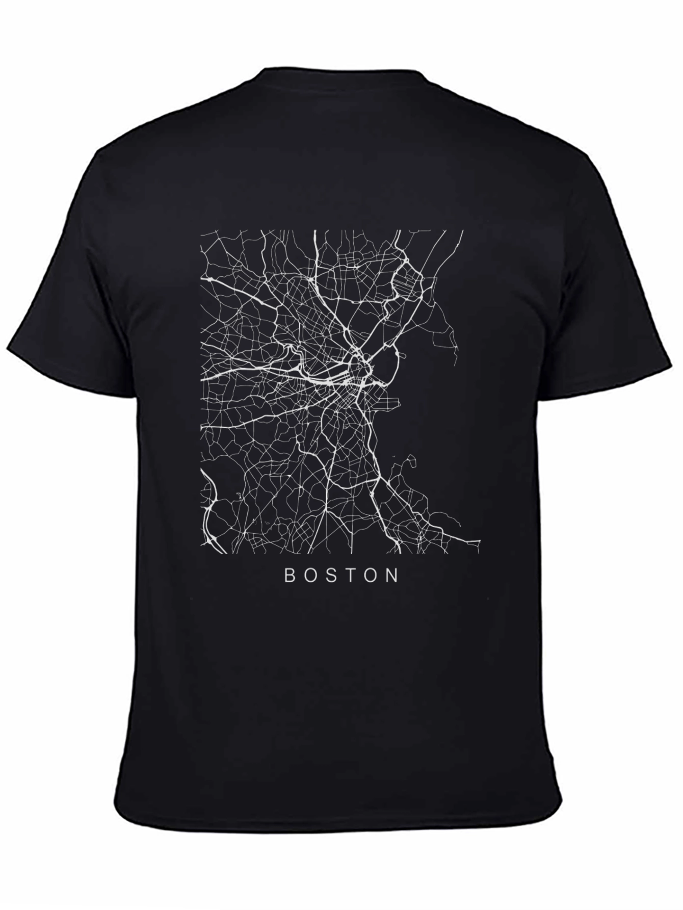 Boston Map T-Shirt - City Streets Design
