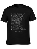 Boston Map T-Shirt - City Streets Design