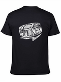 Distressed Ice Hockey Graphic Tee - Black