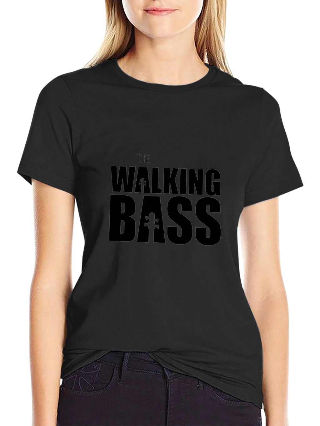 The Walking Bass Black T-Shirt - Funny Music Tee