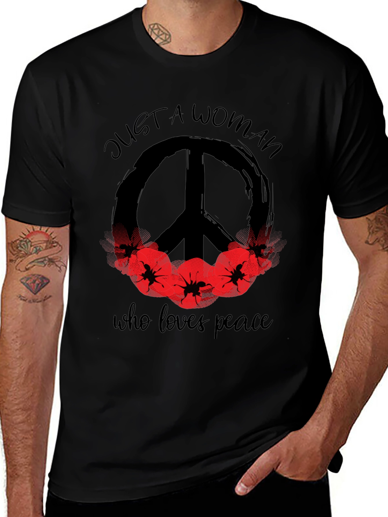 Peace Loving Woman Graphic T-Shirt