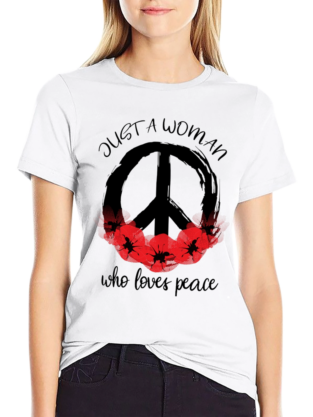 Peace Loving Woman Graphic T-Shirt